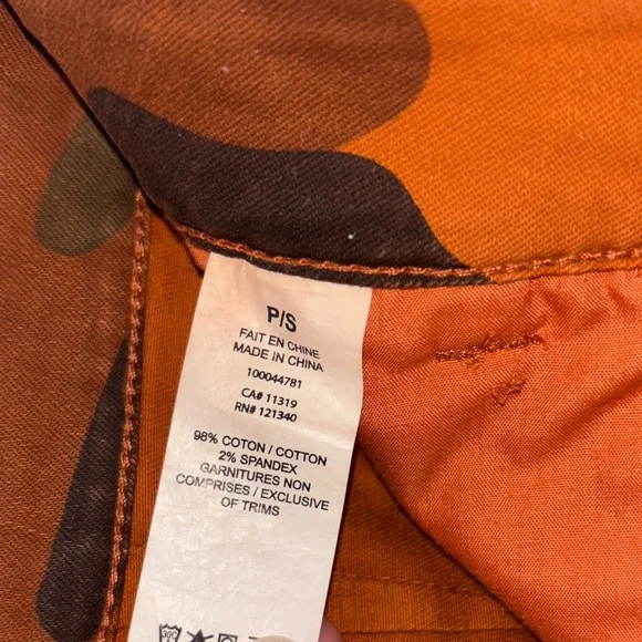 Garage size Small orange denim stretchy Camouflage Skirt with cargo pockets - Picture 9 of 17